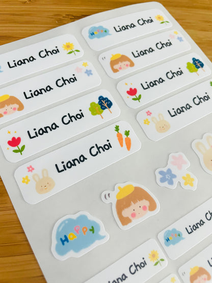 Happy Girl Name Sticker