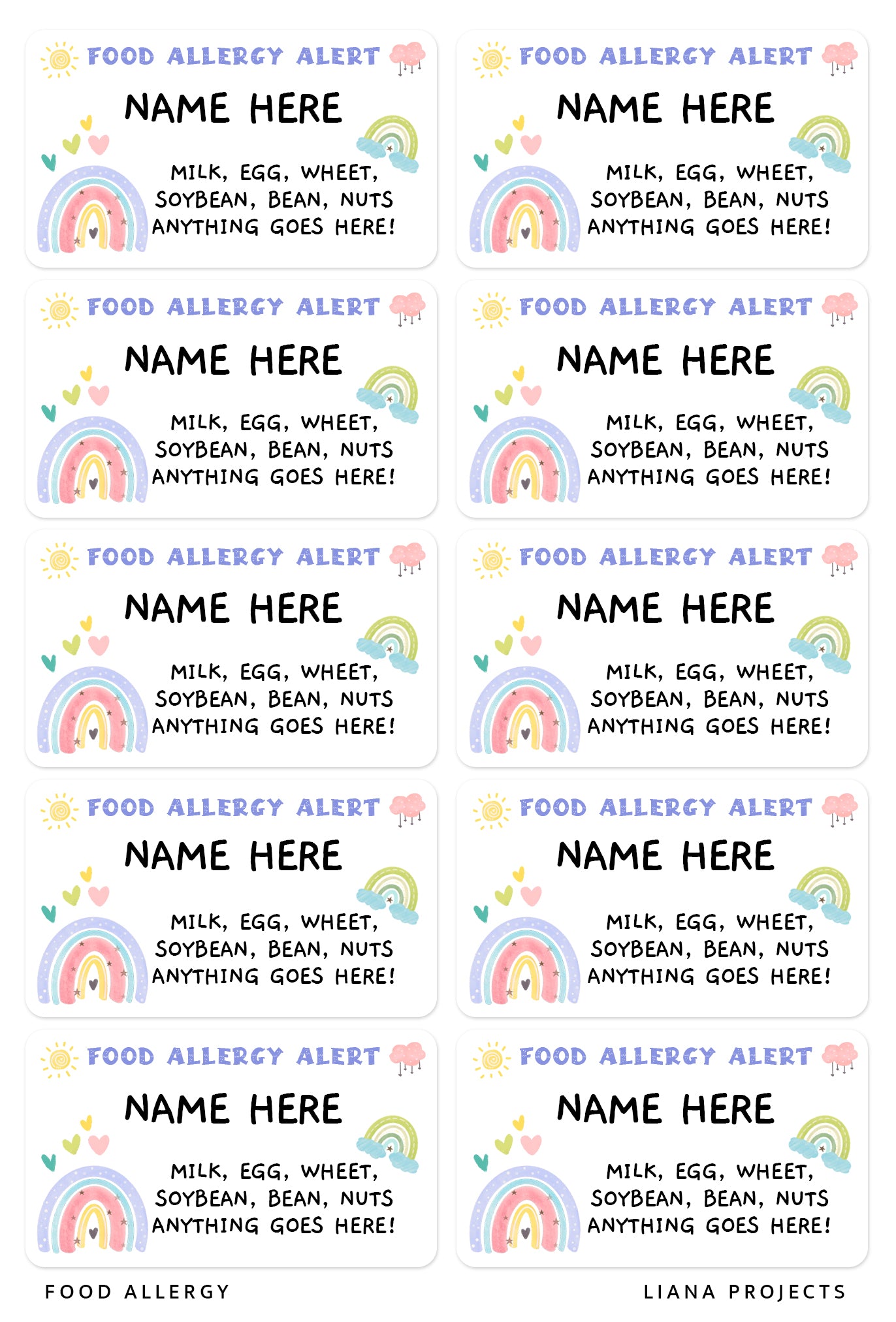 식품 알레르기 경보!