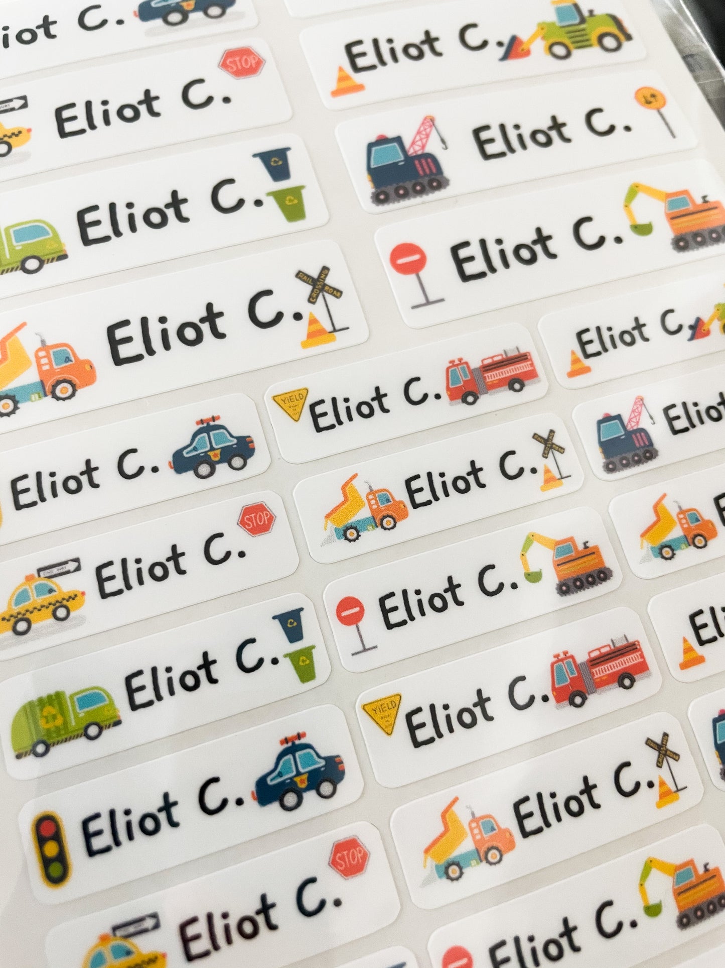 Cars Name Stickers