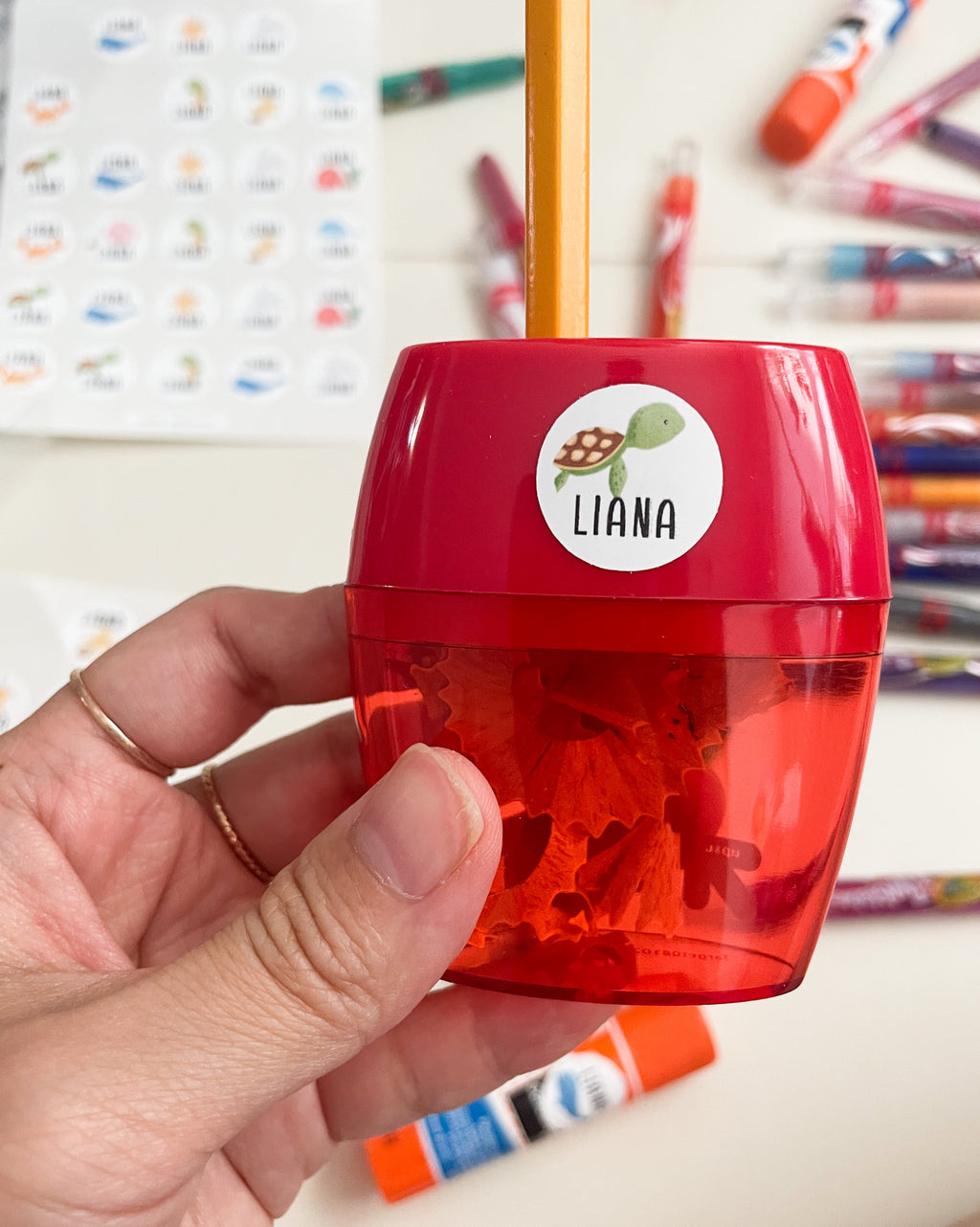 Circle Dot  Name Sticker for Crayon & Pencils