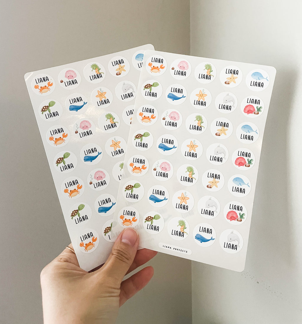 Circle Dot  Name Sticker for Crayon & Pencils