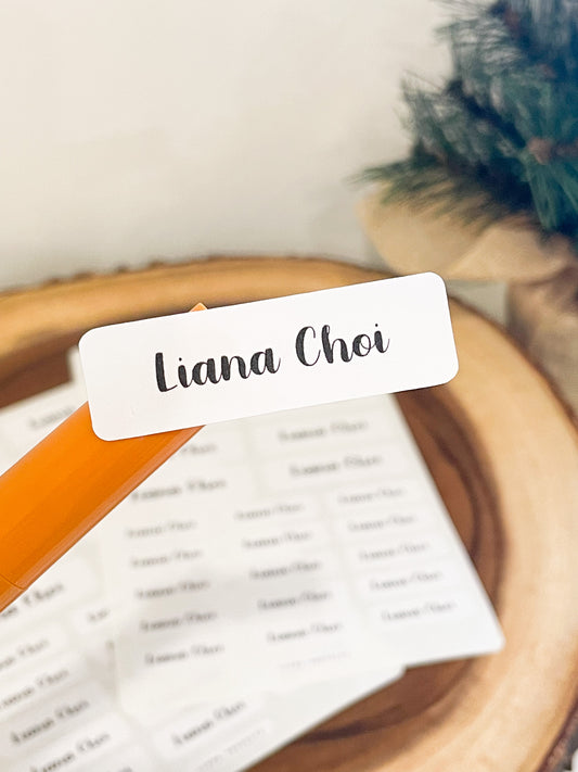 Simply Black  Name Stickers