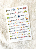 Cars Name Stickers