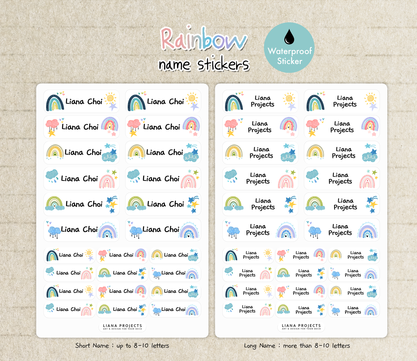 Rainbow Name Stickers