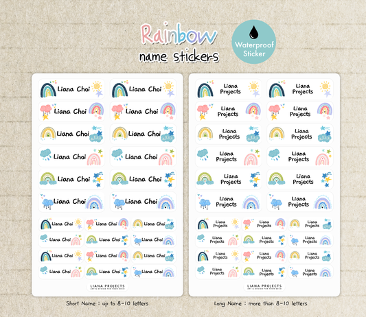 Rainbow Name Stickers