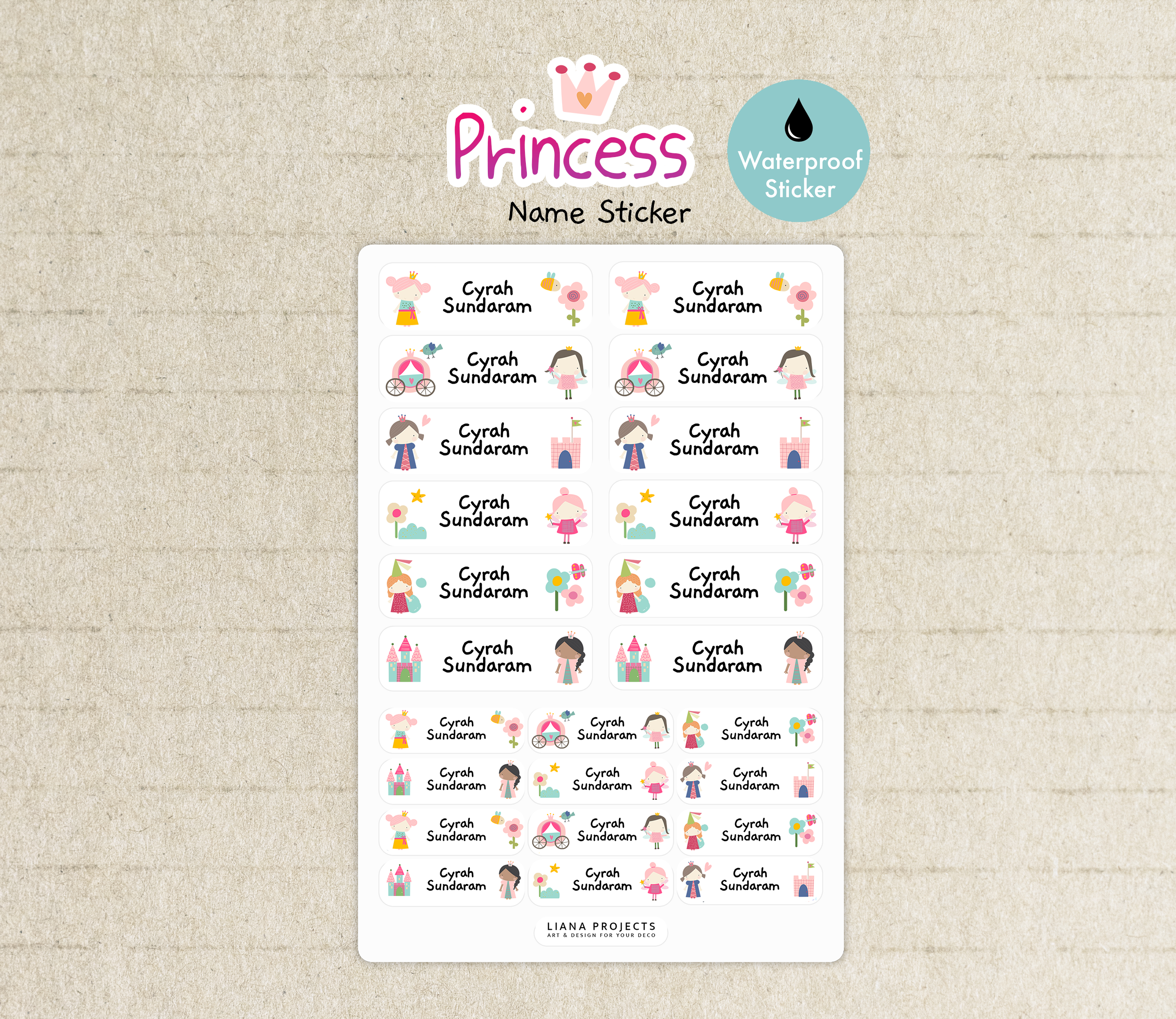 프린세스 이름 스티커