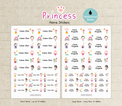 Princese Name Stickers