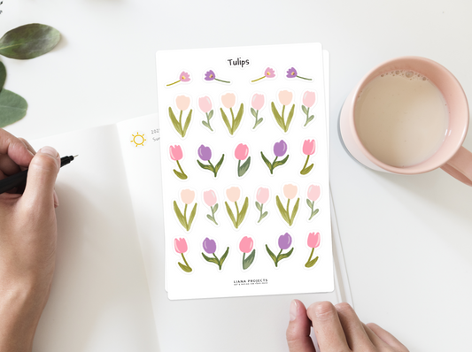 Tulip Stickers - Purple & Pink